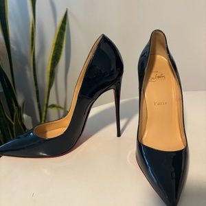 CHRISTIAN LOUBOUTIN Heels Navy Blue Patent Leather So Kate Pumps SZ 8 (US)